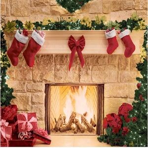 💜6x6 FT Christmas FireplaceBackdrop
Photography background portrait photobooth